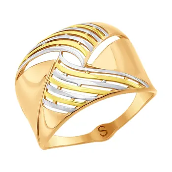 

Sokolov gold ring, fashion jewelry, 585, women's male