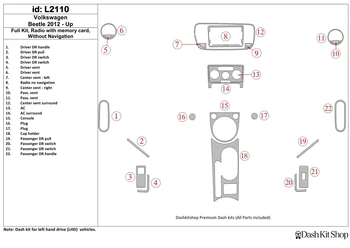 

Interior lining for Volkswagen Beetle 2012-UP. Set L2110.