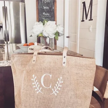 

Personalised Jute Bag with your name Market Tote bag beach bags Bridesmaid handbag Farmhouse Bags Burlap Bag wedding party gift