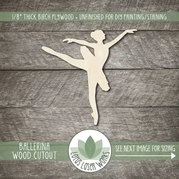 

Wood Ballerina Cutout, Blank Wood Craft Embellishments, Wooden Ballerina Shape, Ballet Dancer Cutout