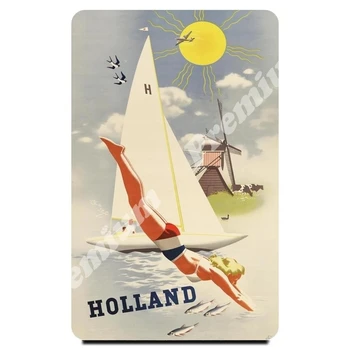 

Netherlands souvenir magnet vintage tourist poster