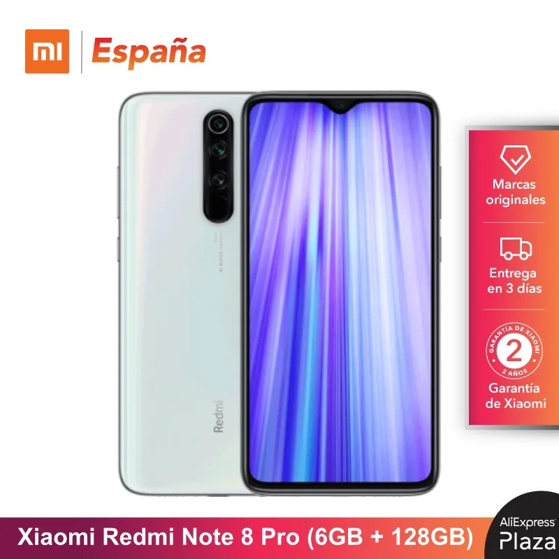 Xiaomi Redmi Note 8 Pro (128GB ROM, 6GB RAM, Cámara de 64 MP , Android, Nuevo, Libre) [Teléfono Movil Versión Global para España Xiaomi Redmi Note 8 Pro (128GB ROM, 6GB RAM, Cámara de 64 MP , Android, Nuevo, Libre) [Teléfono Movil Versión Global para España