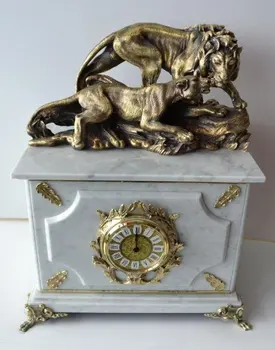 

Watch-safe from white marble "Lions" c-001