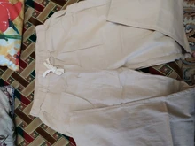 White Harem Pants Trousers Elastic-Waist Loose Cotton Linen Plus-Size Summer Casual Women