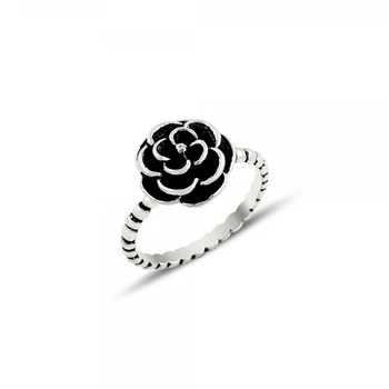 

Silver 925 Sterling Rose Figured Ring Without Stone