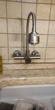 Grifo de cocina de acero inoxidable que se monta en la pared, para fregadero de cocina, flexible, gira 360 grados, agujeros dobles
