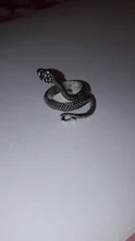 Nuevo Retro Punk personalidad exagerada serpiente anillo ajustable con apertura de la joyería