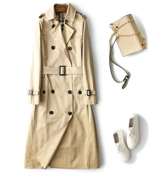 

Obrix 5 Streetwear Formal Female Trench Spring Autumn A-Line Double Breasted Ladies Trendy Cool Casual Trench For Women