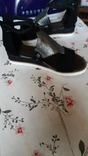 Sandalias de Punta abierta para mujer, zapatos informales a la moda, Tacón de Cuña, Boca de pescado, Comercio Exterior, estilo romano, de talla grande