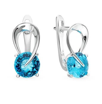 

Silver earrings with cubic zirconia sunlight sample 925