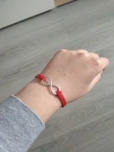 OBSEDE-pulsera de cuero tejido a mano con cuerda infinity para mujer, Color plateado, cuero de terciopelo coreano, 15 colores