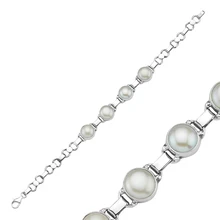 Серебряный 925 пробы жемчуг браслет ручной работы