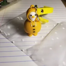 Llavero con forma de pato Kawaii de dibujos animados para mujer, llavero de animal personalizado, bolso colgante, llavero de regalo para niños