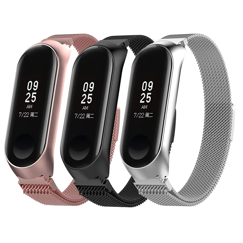 For XIAOMI MI BAND 3 4 Magnetic Metal Stainless Steel Strap Wrist Smart Bracelet Fashion Magnet Wristband New Band3 Band4 Miband