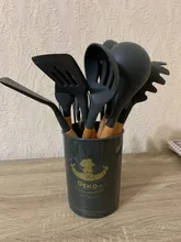 Utensils-Set Storage-Box Spatula Spoon Kitchen-Tools Heat-Resistant-Handle Non-Stick