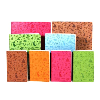 

a5 pu leather soft cover plain cheap notebooks Random Colors