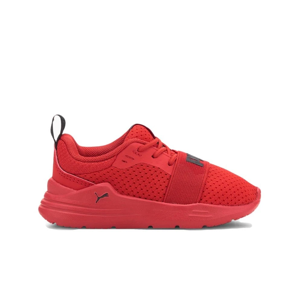 ZAPATILLAS DE DEPORTE PUMA, WIRED RUN AC INF, 374217 05, NIÑA, COLEGIAL, RUNNING, CORRER, COLOR ROJO CON LOGOTIPO DE LA MARCA EN LA PARTE EN COLOR NEGRO, CIERRE