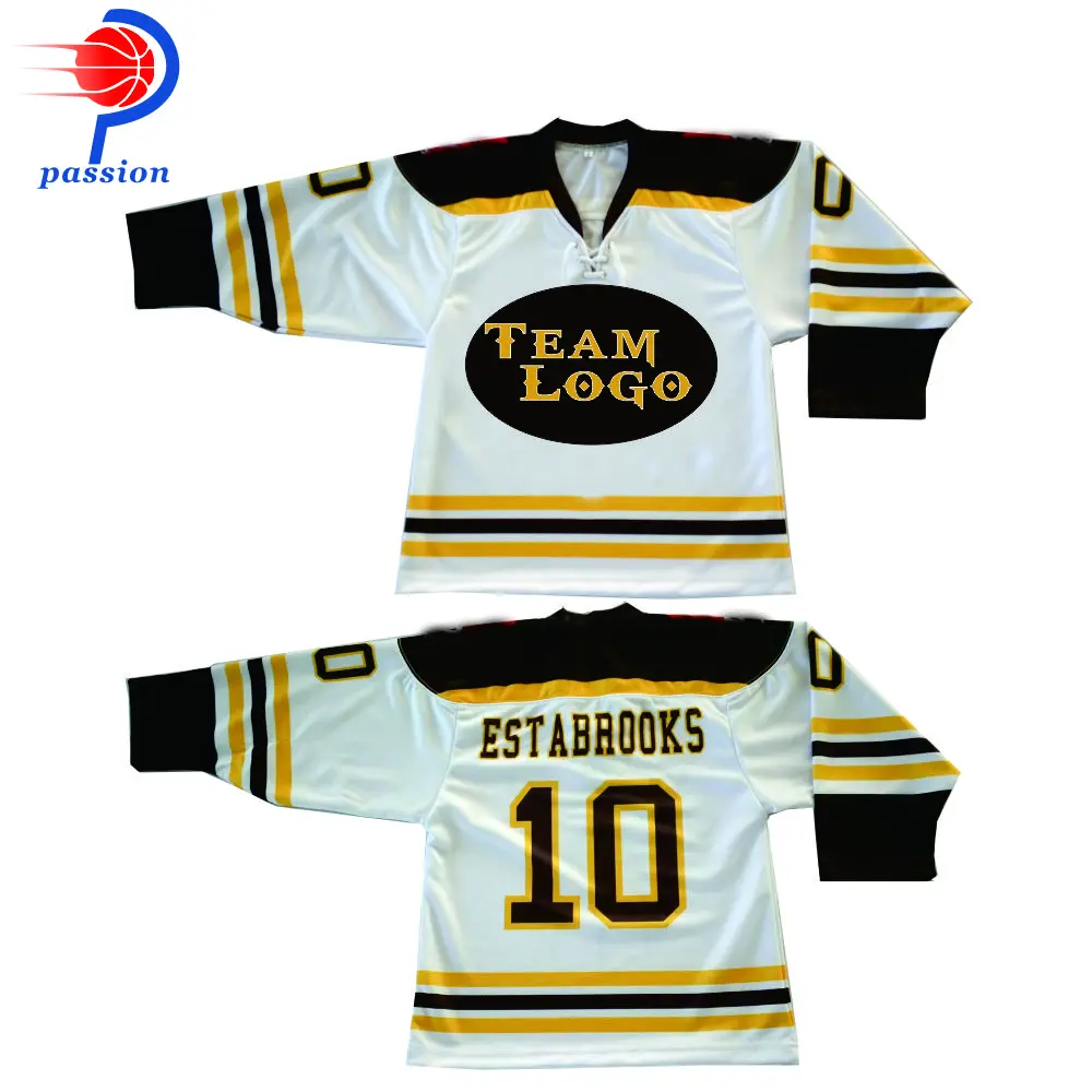 

Custom Teamwear Quick Dry Fabric Adult Men 100% Polyester Ice Hockey Jersey