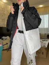 Snowboard-Pants Ski-Suit White Waterproof Winter Women Warm Black Splicing Thickened