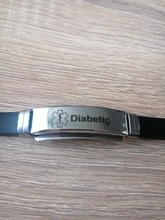 Pulsera de acero inoxidable para hombre y mujer, brazalete de silicona grabable con Id de alerta médica, para Diabetes, epilepsia, alergia a la alergia, para hombre y mujer