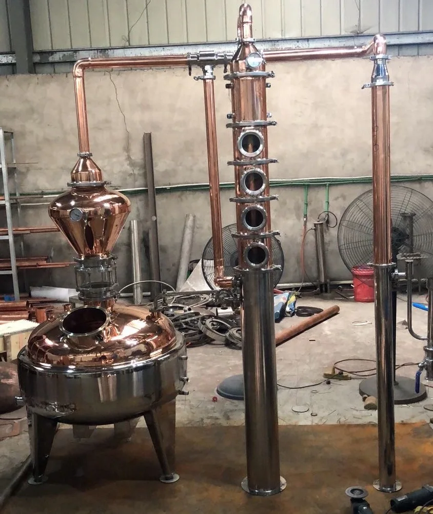 150LMoonshinestillsteamjacketcopperboilerand6columnCopper