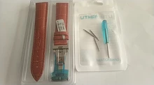 UTHAI Z09 Plus – correas de reloj de cuero genuino, pulsera universal de 12-24mm con hebilla de maripos, correa de hebilla de acero, correa de reloj de 22mm