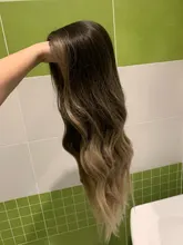 EASIHAIR-pelucas onduladas de cuerpo largo para mujer cabello sintético degradado, negro, marrón, Rubio, Cosplay, parte media Natural, resistente al calor
