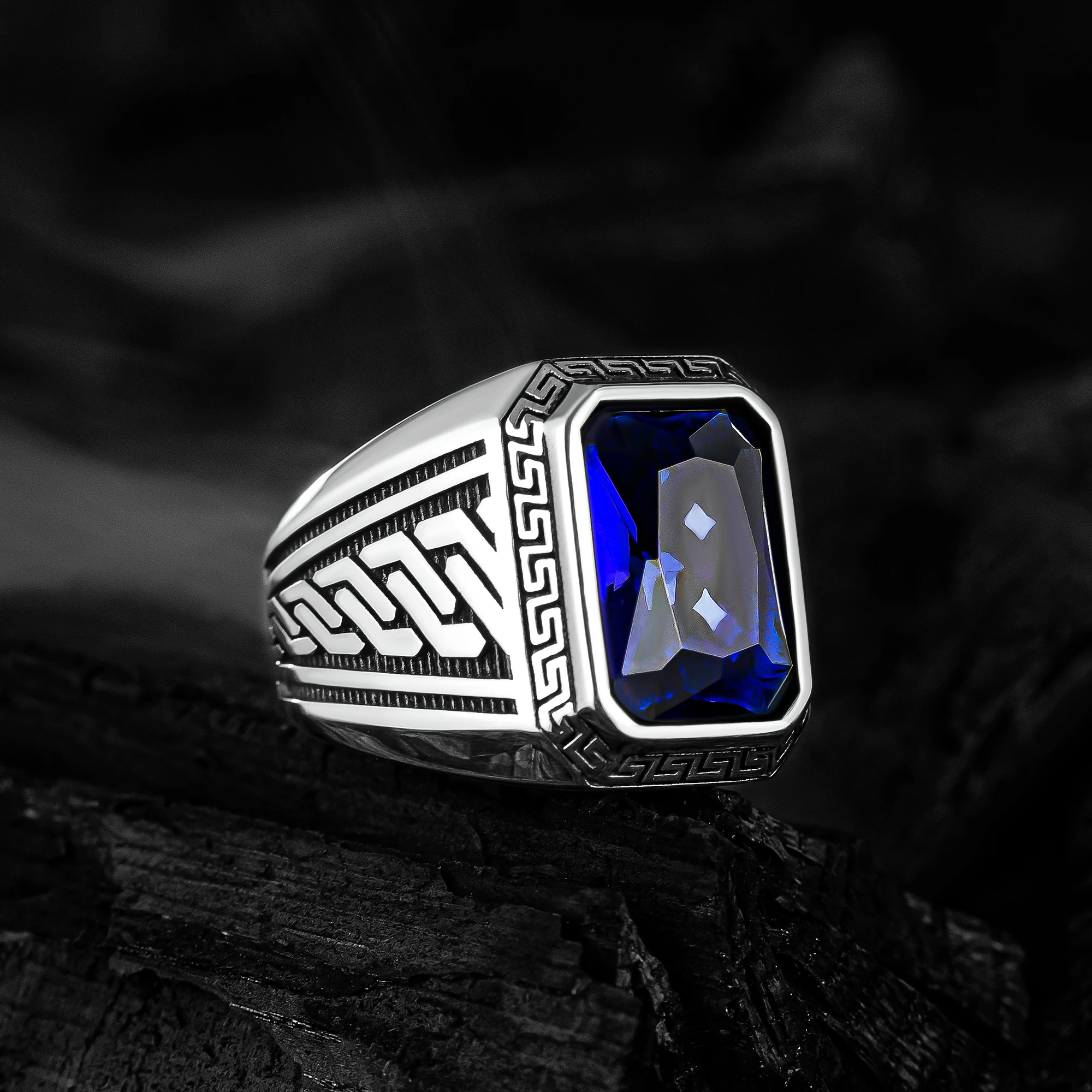 Minimalist-Ring-Solid-925-Sterling-Silver-Men-Ring-with-Blue-Sapphire ...