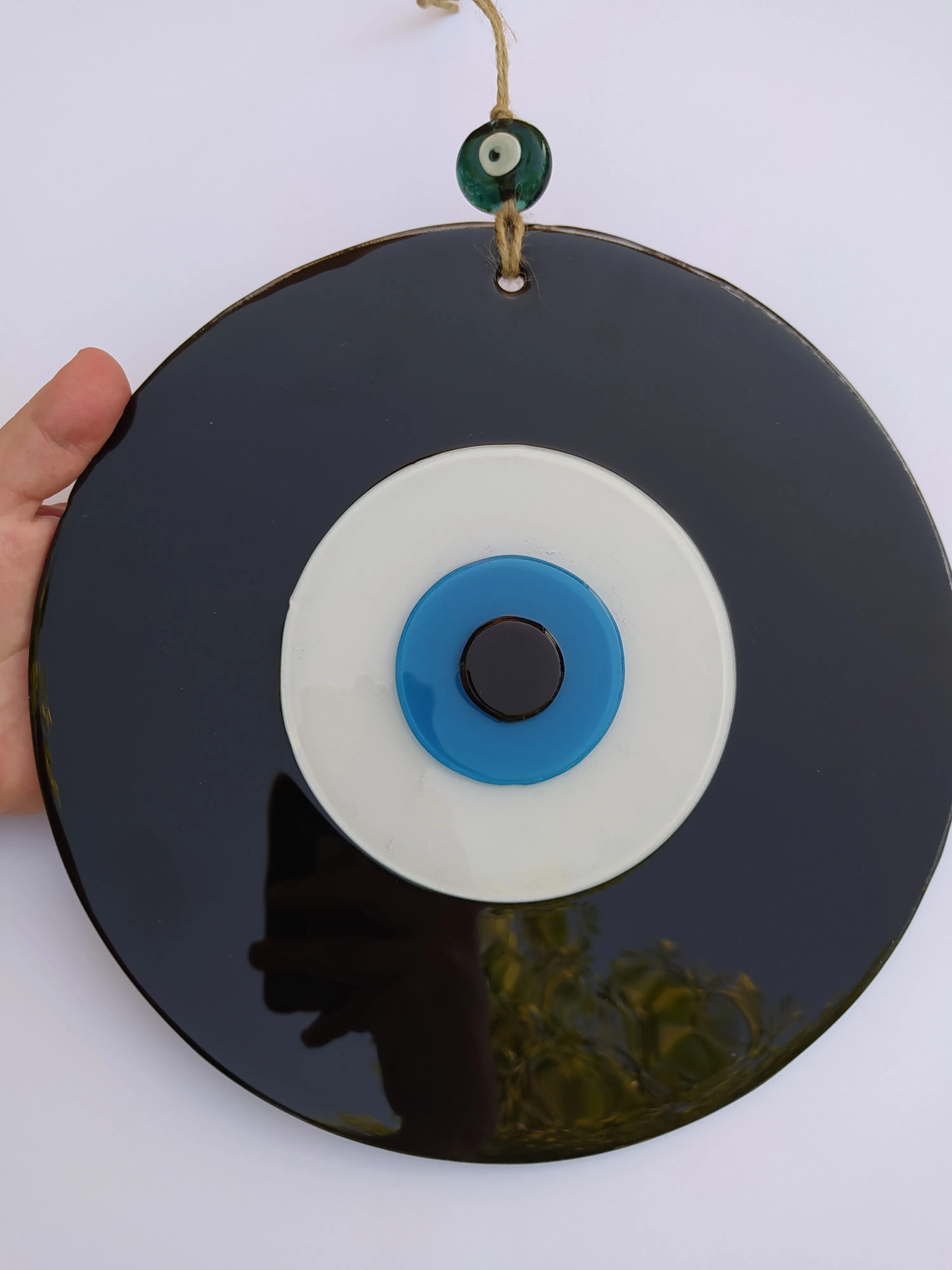 

Черный Невидимый глаз 25 см Непрозрачный Стеклянный Бисер турецкий ручной работы большой амулет для настенного подвешивания Ojo Turco Boho домашний декор Nazar Boncugu