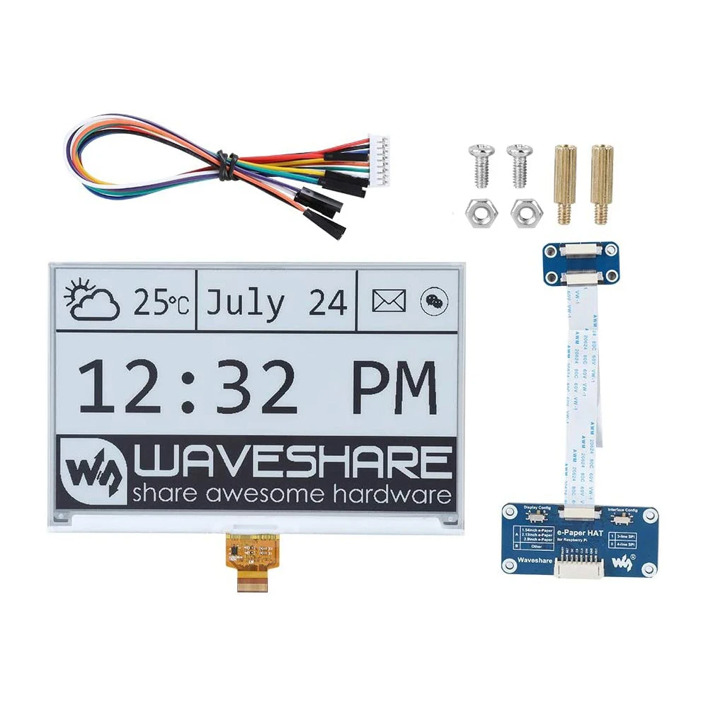 7.5inch e-Paper e-Ink Epaper Eink Screen Display Module HAT for Arduino RPI Raspberry Pi Zero W WH 3B Plus 3 4 Jetson Nano B01