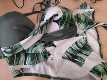 Swimwear Women Swimsuits Bikinis-Set Bathing-Suit Biquini Beach-Wear Leaf-Print Riseado