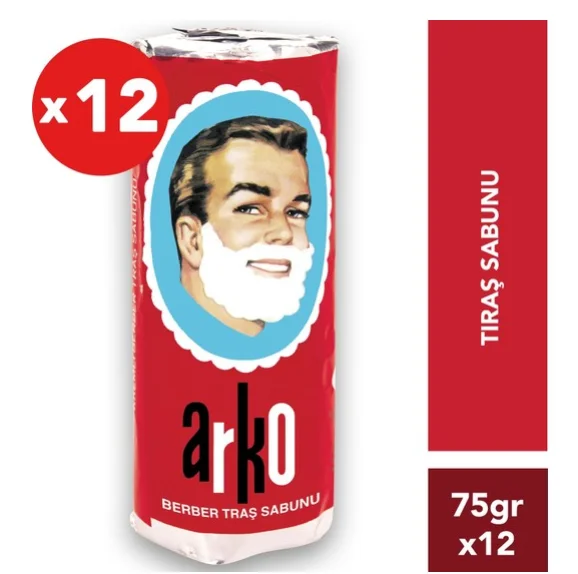 Мыло для бритья Arko 75g 12 форма 900 г ARKO палочка мыла щетка и безопасная бритва 75 шт. X