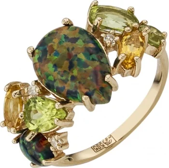 

Aloris red gold color stone ring