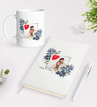 

Personalized Is Photo White Notebook Pen and Mug Seti-33