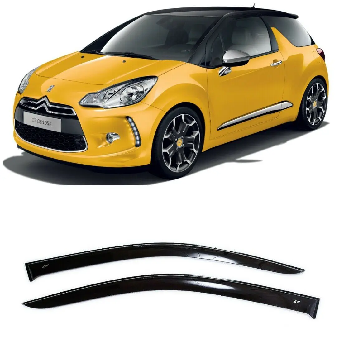 Дефлекторы окон Cobra Tuning C41009 на авто Citroen DS3 l Hatchback 3d 2009-2015 2 шт./комп. ветровики от