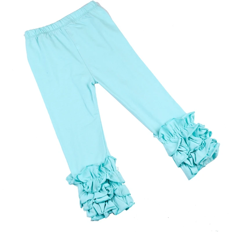 Цена, однотонные леггинсы с оборками, штаны с оборками для маленьких девочек зимние Рождественские Длинные хлопковые ледяные гетры - Цвет: 9