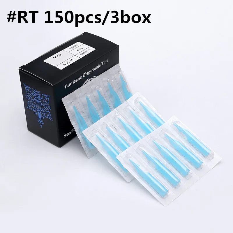 Tattoo Tip 150PCS RT Round Tip Tattoo Disposable Nozzle for beginners tattoo kits supply Hurricane tattoo needle Blue tattoo microblading needles,disposable syringe needle