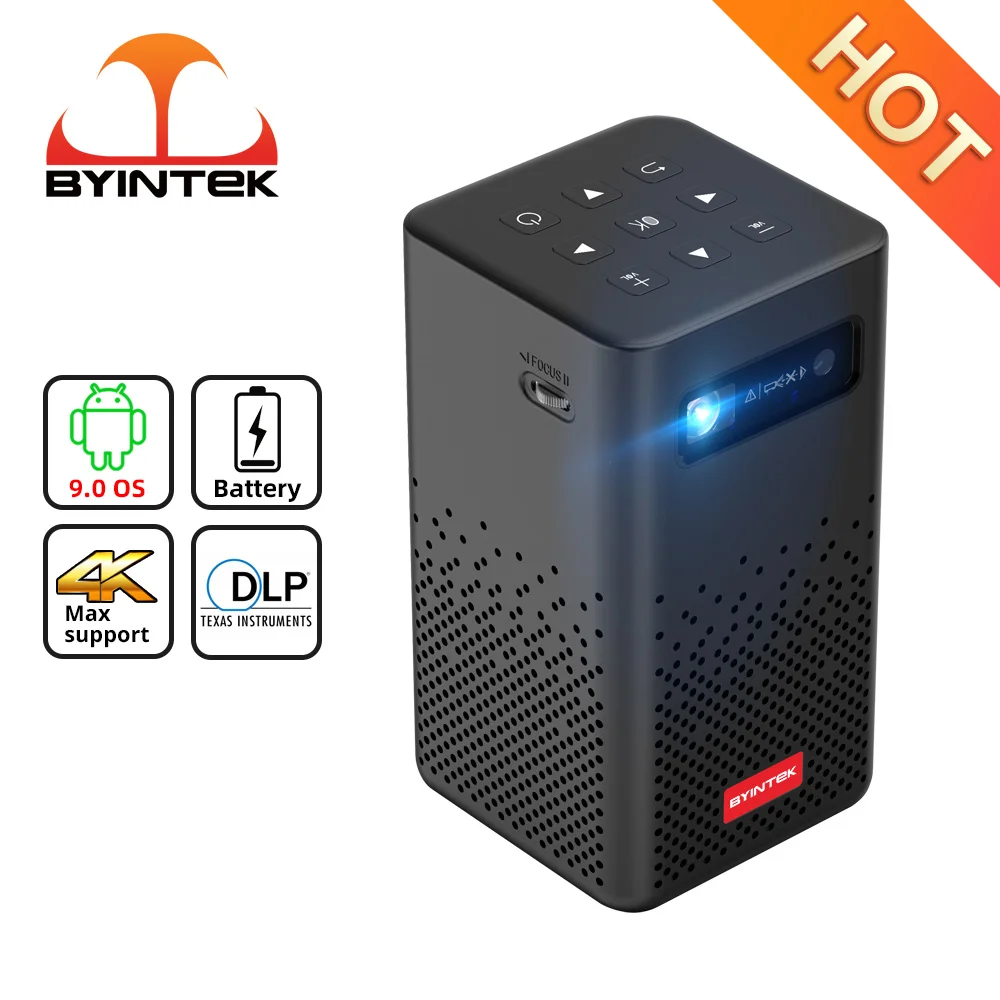 BYINTEK P20 Портативный Pico Smart Android Wifi безэкранный ТВ лазерный светодиодный DLP проектор