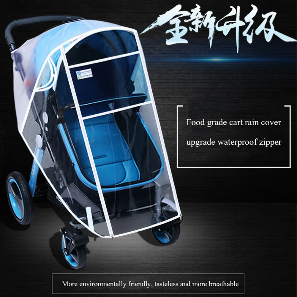 

Stroller Accessories Transparent Rain Cover Fashionable Big Cart Zipper Raincoat Dust Shield Necessary Baby Outdoor Supplies