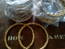 Colgador de marco de bambú Para bolso, asas de bambú de 15cm y 18 cm con mango de bolso con asa O de bambú DIY, venta al por mayor, un par