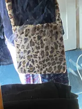 Bolso cruzado con estampado de leopardo para mujer, bandolera tipo mensajero suave de felpa, a la moda, para Otoño e Invierno