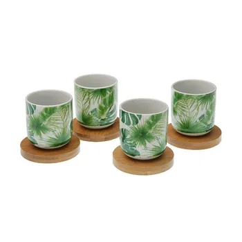 

Piece Coffee Cup Set New Leaves Bamboo Porcelain (4 pcs)