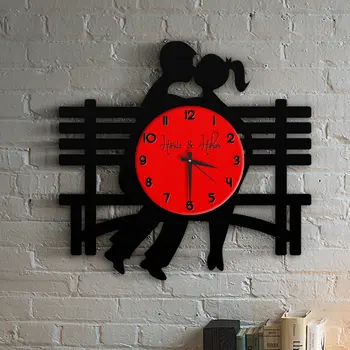 

Personalized Two Fall In Love Design Wooden Wall Clock-1