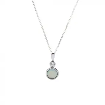

Dainty White Opal 40 CM Necklace 925 Sterling Silver