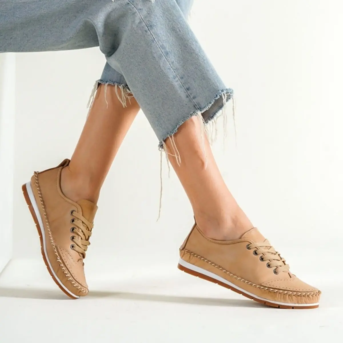 Multicolored Flat Shoes Genuine Leather 2022 Summer Fashion Light Comfortable Sweatproof Stylish Soft Thermo Sole