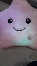 34CM Creative Toy Luminous Pillow Soft Stuffed Plush Glowing Colorful Stars Cushion Led