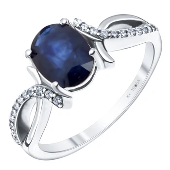 

Silver ring with sapphire and Sapphire Nat. (U)
