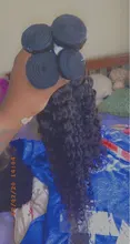 Rosabeauty-mechones de ondas profundas de 28 y 30 pulgadas, cabello humano peruano Remy con cierre de encaje, rizos con agua, 5x5