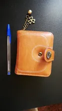 Billetera Vintage de cuero engrasado con flores para mujer, monedero con cremallera, pequeño bolso de mano tipo monedero, tarjetero de crédito