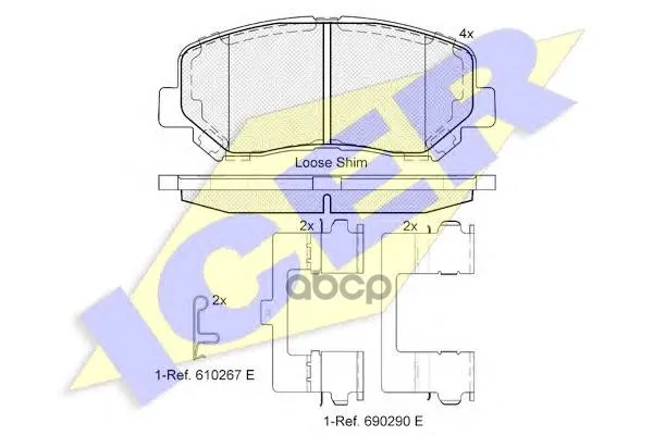 182055_колодки Дисковые Передние! Mazda Cx-5 2.0/2.0d 11# Icer 182055 Icer арт. 182055